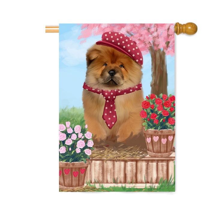 Personalized Rosie 25 Cent Kisses Chow Chow Dog Custom House Flag FLG64840