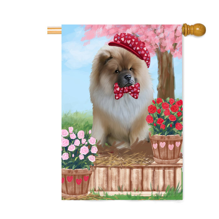 Personalized Rosie 25 Cent Kisses Chow Chow Dog Custom House Flag FLG64841
