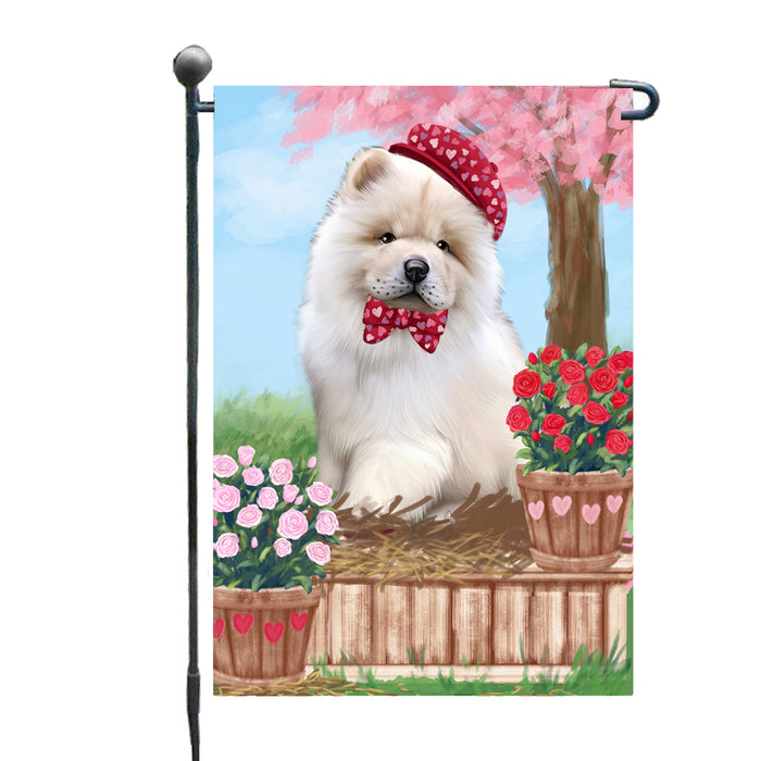 Personalized Rosie 25 Cent Kisses Chow Chow Dog Custom Garden Flag GFLG64694
