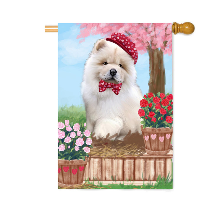 Personalized Rosie 25 Cent Kisses Chow Chow Dog Custom House Flag FLG64842