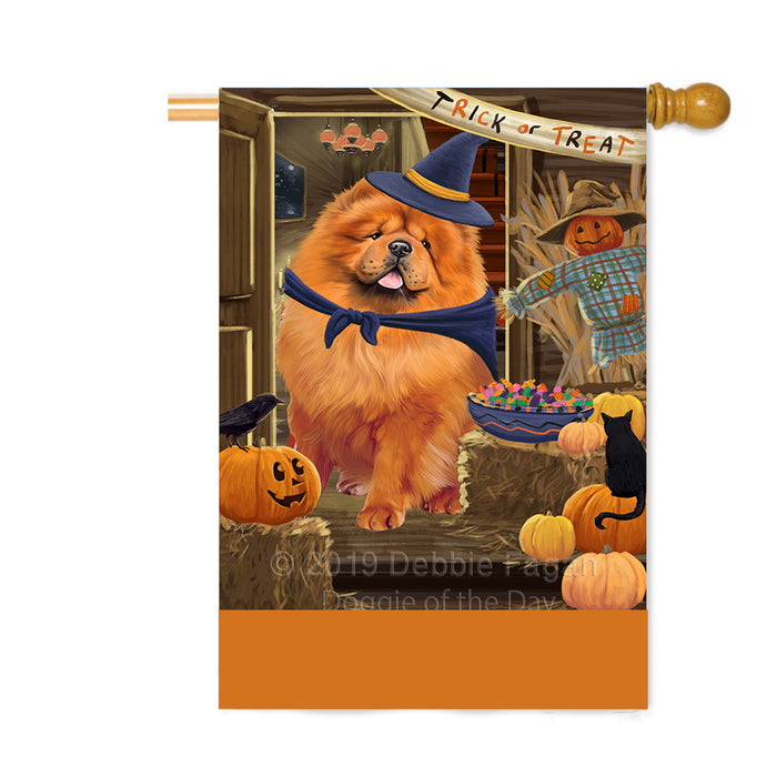 Personalized Enter at Own Risk Trick or Treat Halloween Chow Chow Dog Custom House Flag FLG-DOTD-A59600