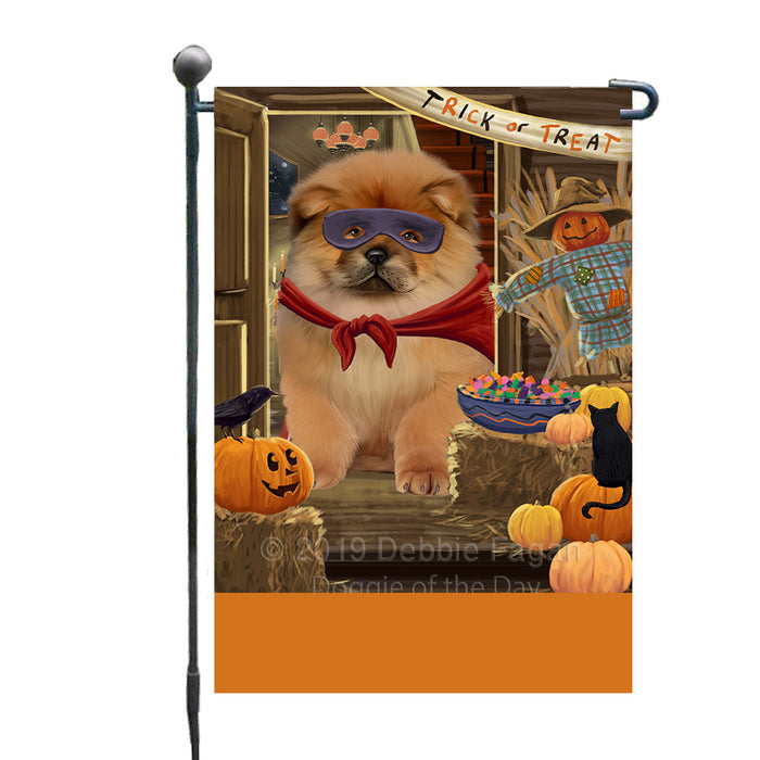 Personalized Enter at Own Risk Trick or Treat Halloween Chow Chow Dog Custom Garden Flags GFLG-DOTD-A59546