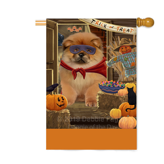 Personalized Enter at Own Risk Trick or Treat Halloween Chow Chow Dog Custom House Flag FLG-DOTD-A59602