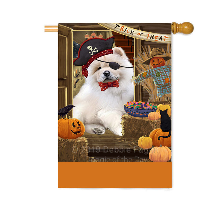Personalized Enter at Own Risk Trick or Treat Halloween Chow Chow Dog Custom House Flag FLG-DOTD-A59603