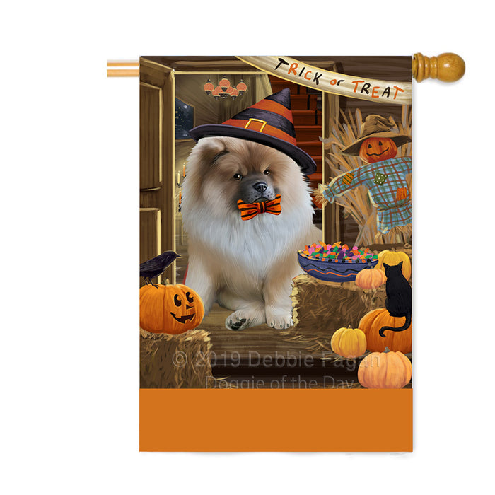 Personalized Enter at Own Risk Trick or Treat Halloween Chow Chow Dog Custom House Flag FLG-DOTD-A59605