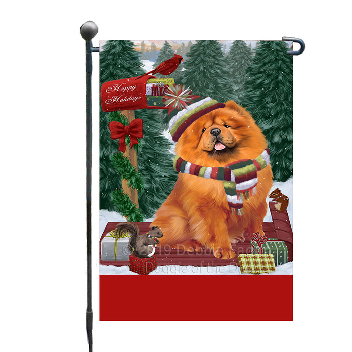 Personalized Merry Christmas Woodland Sled  Chow Chow Dog Custom Garden Flags GFLG-DOTD-A61556