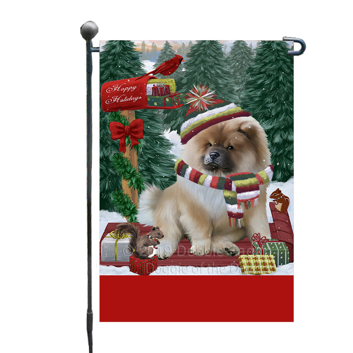 Personalized Merry Christmas Woodland Sled  Chow Chow Dog Custom Garden Flags GFLG-DOTD-A61557