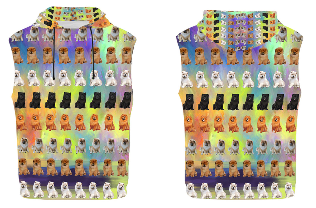 Paradise Wave Chow Chow Dogs All Over Print Sleeveless Men's Hoodie