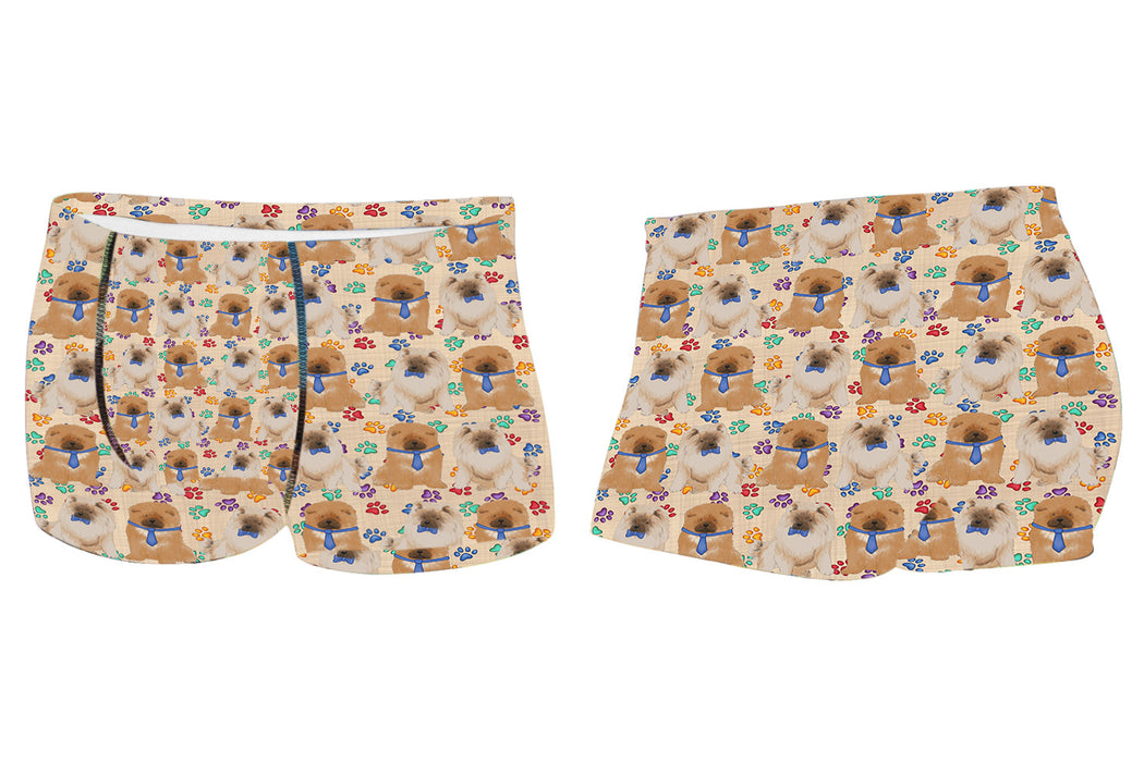 Rainbow Paw Print Chow Chow Dogs BlueMen's All Over Print Boxer Briefs