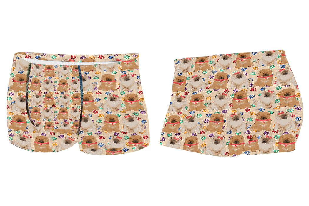 Rainbow Paw Print Chow Chow Dogs RedMen's All Over Print Boxer Briefs