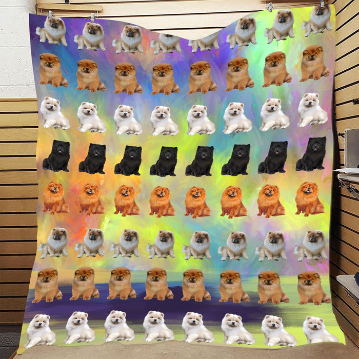 Paradise Wave Chow Chow Dogs Quilt