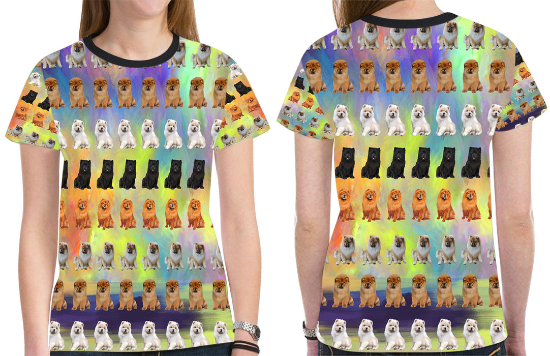 Paradise Wave Chow Chow Dogs All Over Print Mesh Women's T-shirt