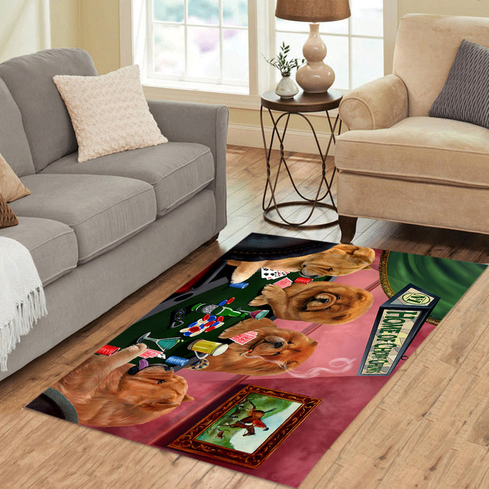 Home of  Chow Chow Dogs Playing Poker Area Rug