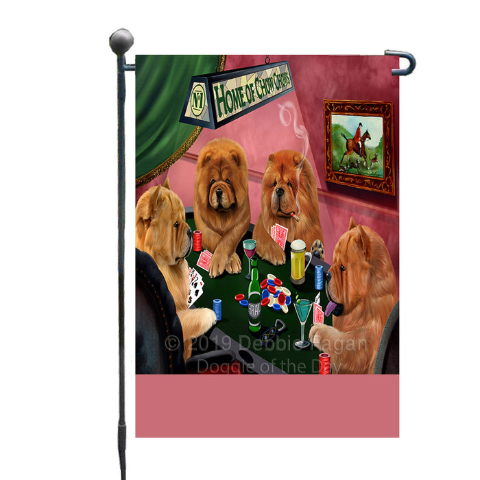 Personalized Home of Chow Chow Dogs Four Dogs Playing Poker Custom Garden Flags GFLG-DOTD-A60258