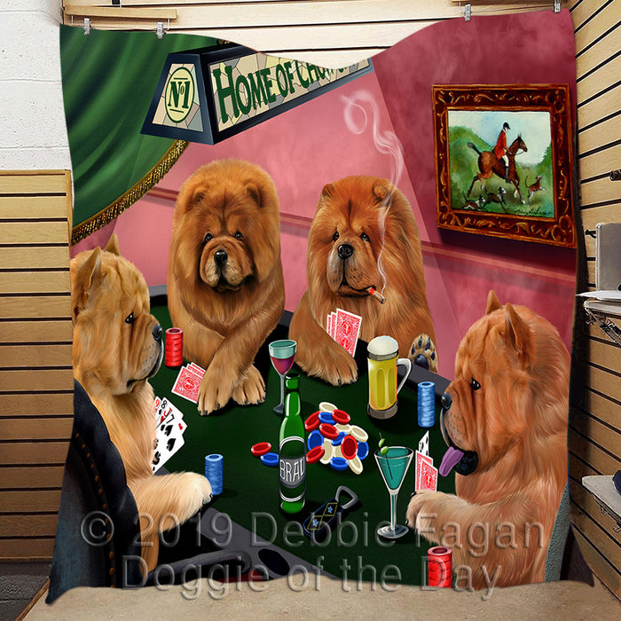 Home of  Chow Chow Dogs Playing Poker Quilt