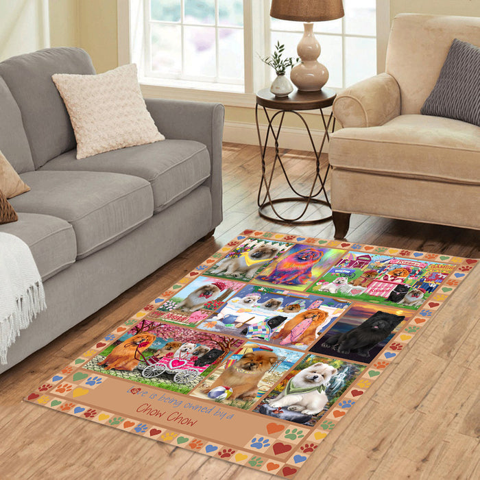 Love is Being Owned Chow Chow Dog Beige Area Rug