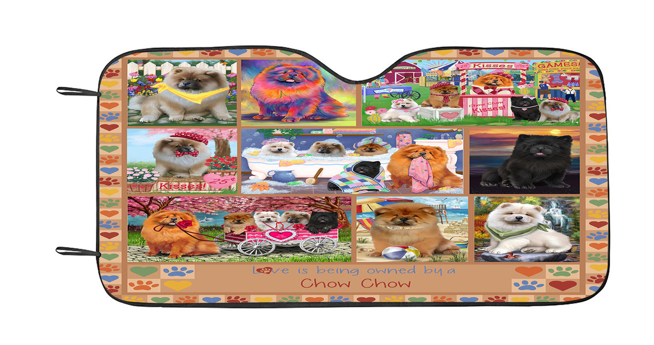 Love is Being Owned Chow Chow Dog Beige Car Sun Shade