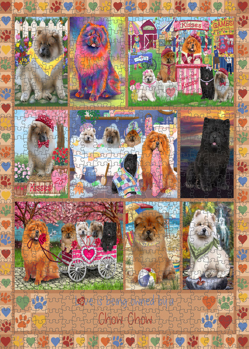 Love is Being Owned Chow Chow Dog Beige Puzzle with Photo Tin PUZL98380