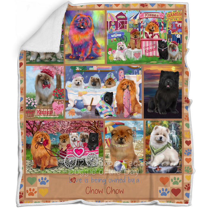 Love is Being Owned Chow Chow Dog Beige Blanket BLNKT137316