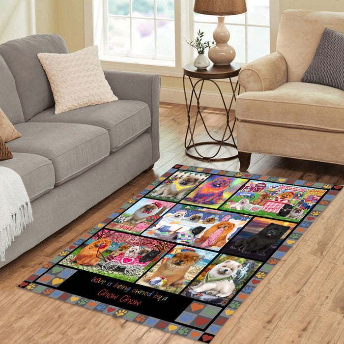 Love is Being Owned Chow Chow Dog Grey Area Rug