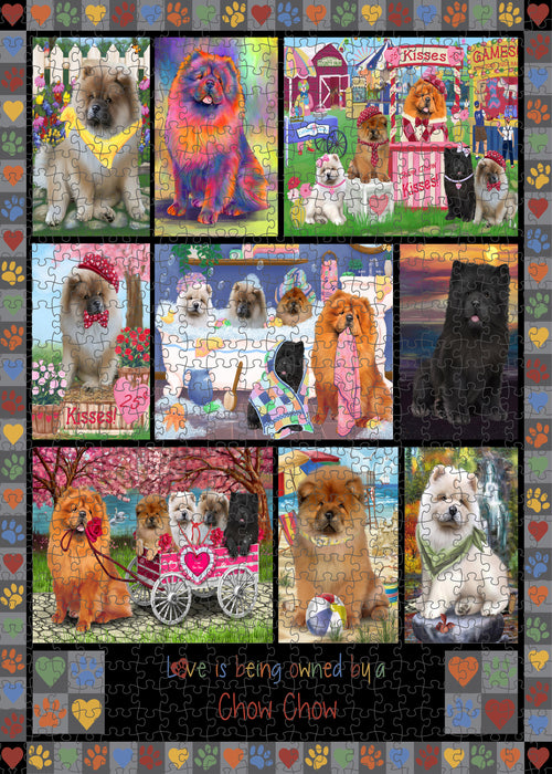 Love is Being Owned Chow Chow Dog Grey Puzzle with Photo Tin PUZL98384
