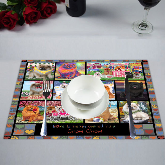 Love is Being Owned Chow Chow Dog Grey Placemat