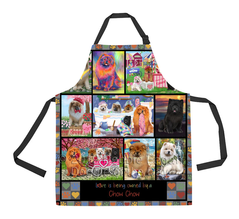Love is Being Owned Chow Chow Dog Grey Apron