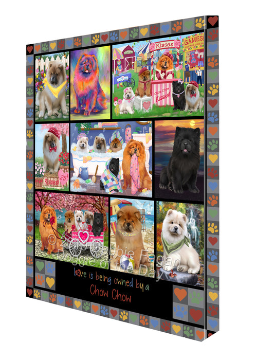 Love is Being Owned Chow Chow Dog Grey Canvas Print Wall Art Décor CVS137933