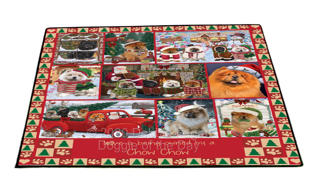 Love is Being Owned Christmas Chow Chow Dogs Floormat FLMS54829