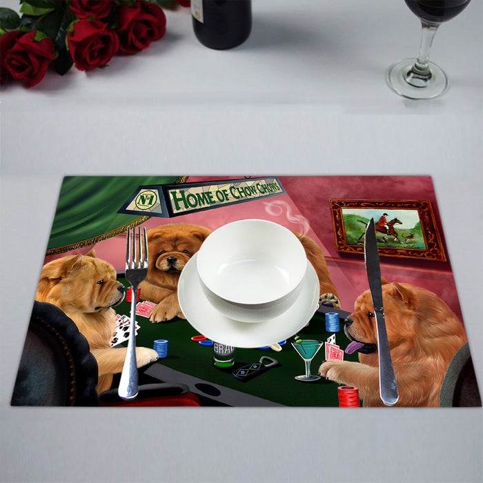Home of  Chow Chow Dogs Playing Poker Placemat