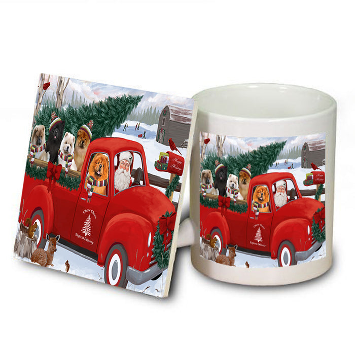 Christmas Santa Express Delivery Chow Chows Dog Family Mug and Coaster Set MUC55020