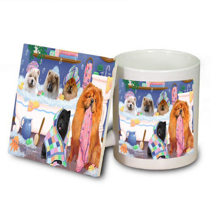 Rub A Dub Dogs In A Tub Chow Chows Dog Mug and Coaster Set MUC56773