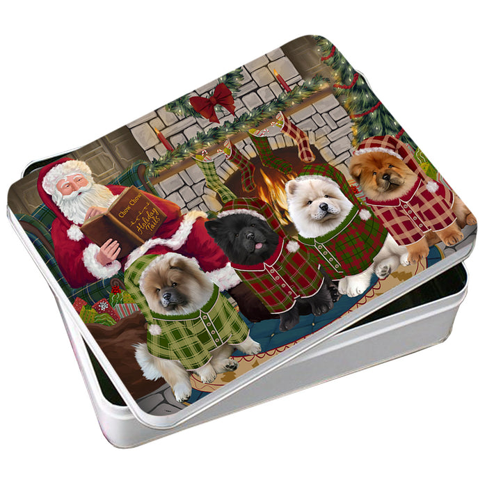 Christmas Cozy Holiday Tails Chow Chows Dog Photo Storage Tin PITN55060