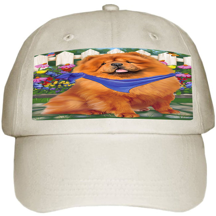 Spring Floral Chow Chow Dog Ball Hat Cap HAT53298