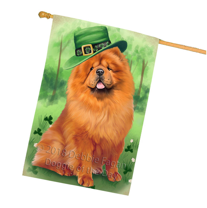 St. Patricks Day Irish Portrait Chow Chow Dog House Flag FLG48745