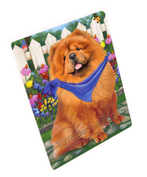 Spring Floral Chow Chow Dog Tempered Cutting Board C53433