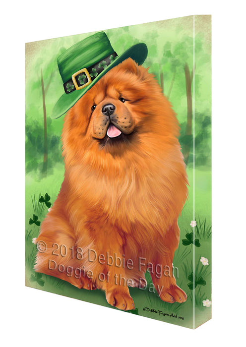 St. Patricks Day Irish Portrait Chow Chow Dog Canvas Wall Art CVS54633