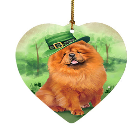St. Patricks Day Irish Portrait Chow Chow Dog Heart Christmas Ornament HPOR48780