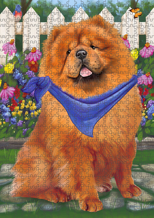Spring Floral Chow Chow Dog Puzzle with Photo Tin PUZL53271