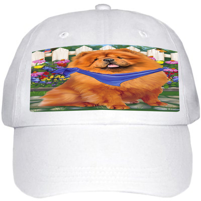 Spring Floral Chow Chow Dog Ball Hat Cap HAT53298