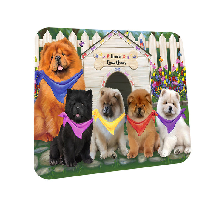Spring Dog House Chow Chows Dog Coasters Set of 4 CST49815
