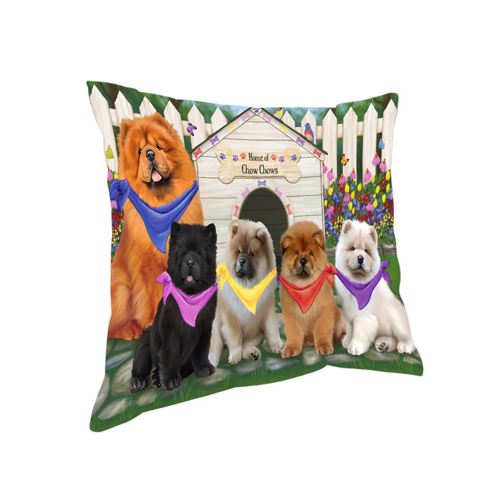 Spring Dog House Chow Chows Dog Pillow PIL55280