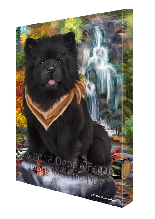Scenic Waterfall Chow Chows Dog Canvas Wall Art CVS63367
