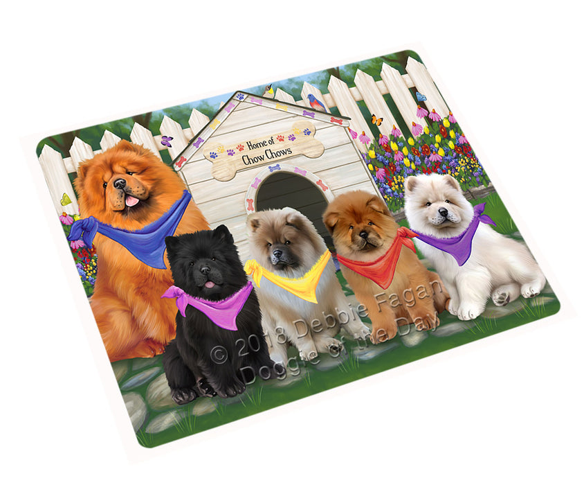 Spring Dog House Chow Chows Dog Tempered Cutting Board C53436