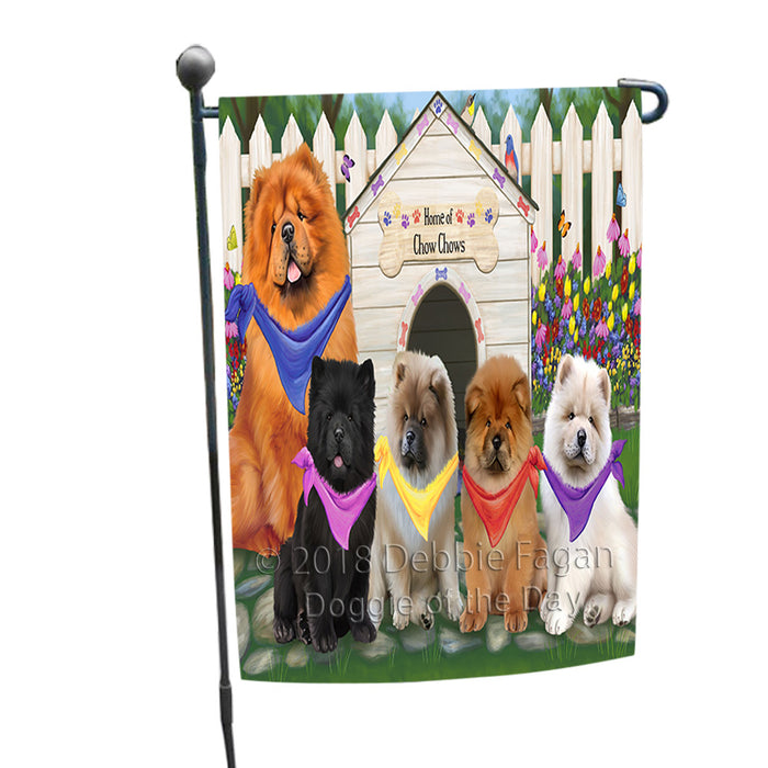 Spring Dog House Chow Chows Dog Garden Flag GFLG49685