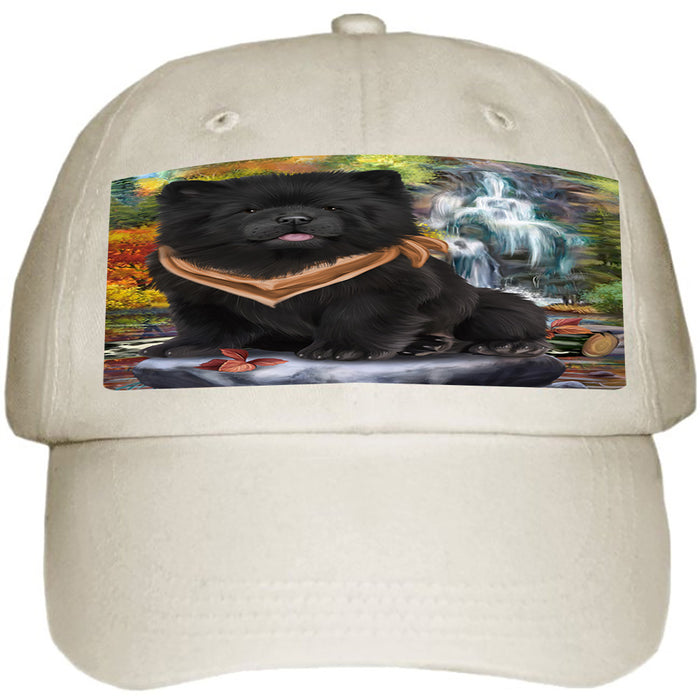 Scenic Waterfall Chow Chows Dog Ball Hat Cap HAT52938