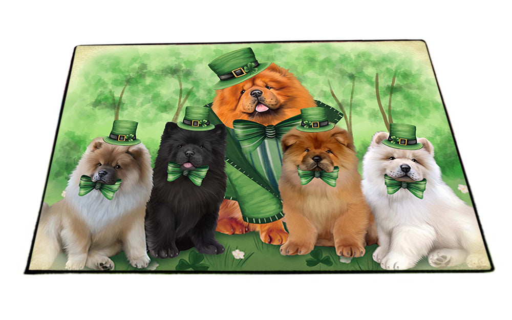 St. Patricks Day Irish Family Portrait Chow Chows Dog Floormat FLMS49323 Floormat FLMS49338