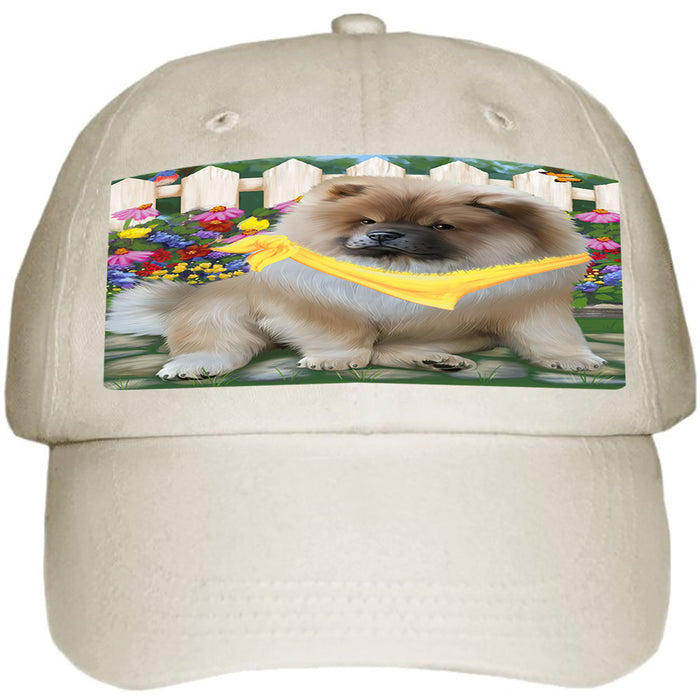 Spring Floral Chow Chow Dog Ball Hat Cap HAT53304