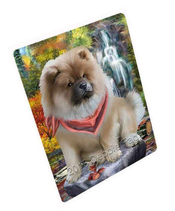 Scenic Waterfall Chow Chows Dog Tempered Cutting Board C53073