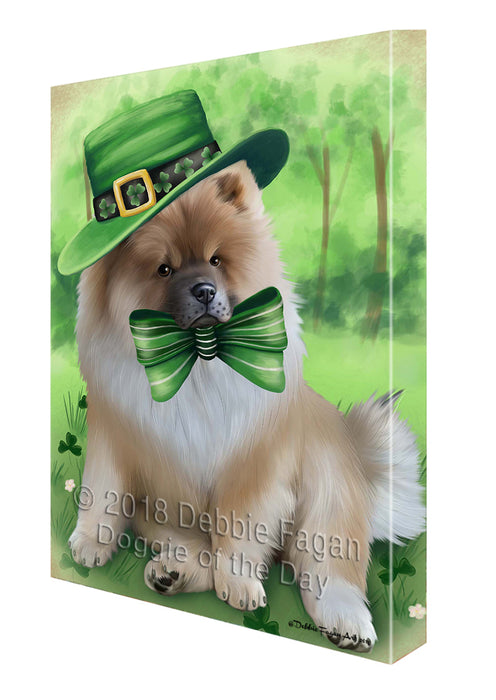 St. Patricks Day Irish Portrait Chow Chow Dog Canvas Wall Art CVS54651